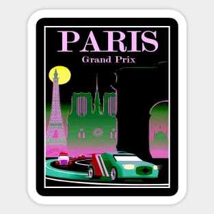 Paris Grand Prix : Abstract Auto Racing Advertising Print Sticker